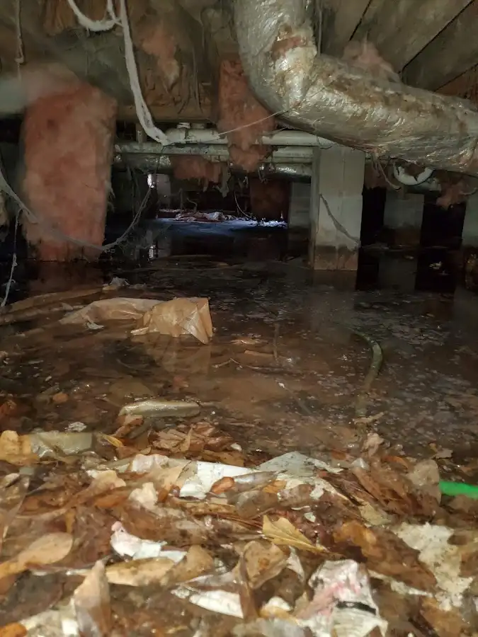 Crawl space flood assessment for Commercial Water Damage Restoration in Omak