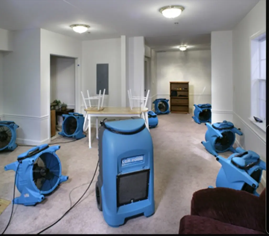 Air movers and dehumidifier setup for Water Extraction & Removal in Omak